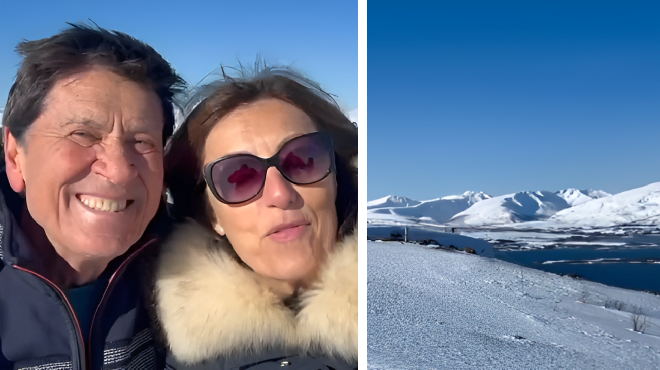 gianni morandi e anna sulla neve